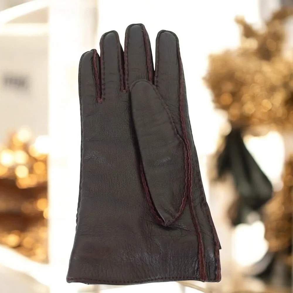 GUCCI Logo Plate Leather Gloves- Size 7 (Small) 😍🔥